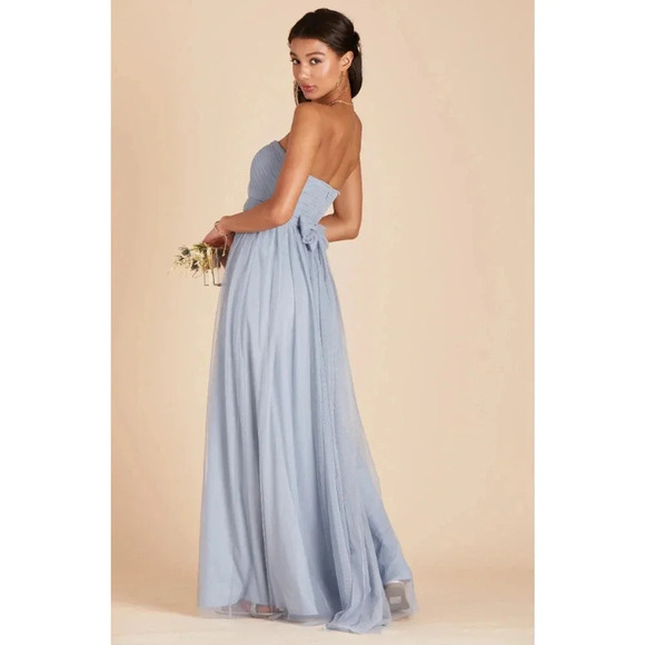 NWT Birdy Grey Christina Convertible Maxi Dress Sweetheart Tulle Dusty Blue M - Picture 6 of 8